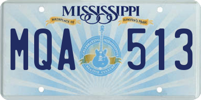 MS license plate MQA513