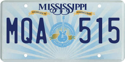 MS license plate MQA515