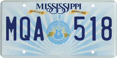 MS license plate MQA518