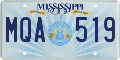 MS license plate MQA519