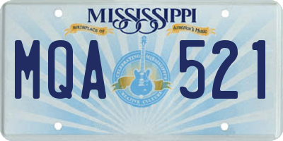 MS license plate MQA521