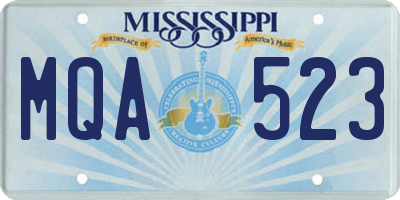 MS license plate MQA523