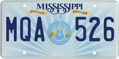 MS license plate MQA526