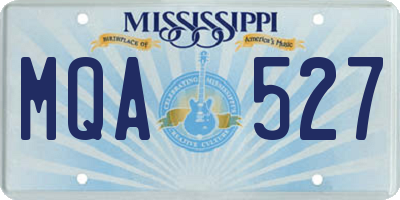 MS license plate MQA527