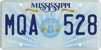 MS license plate MQA528