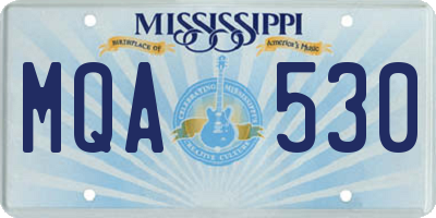 MS license plate MQA530