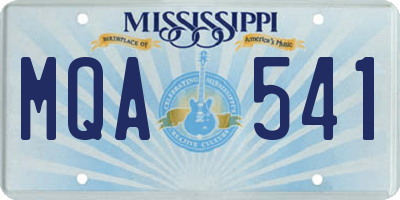 MS license plate MQA541