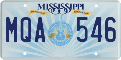 MS license plate MQA546