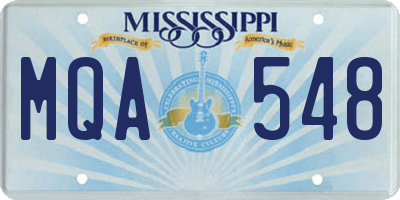 MS license plate MQA548