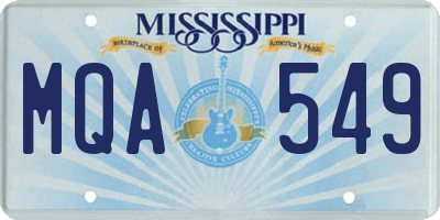 MS license plate MQA549