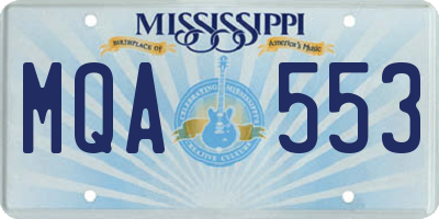 MS license plate MQA553