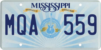 MS license plate MQA559