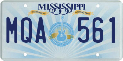 MS license plate MQA561