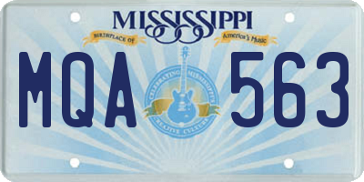 MS license plate MQA563