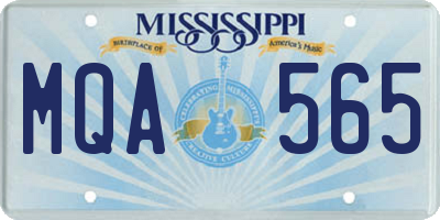 MS license plate MQA565