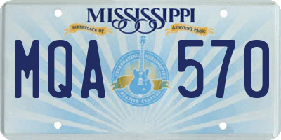 MS license plate MQA570
