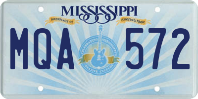 MS license plate MQA572