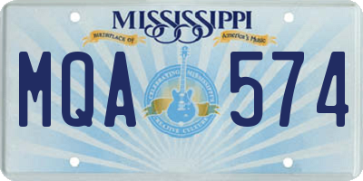 MS license plate MQA574