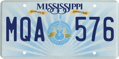 MS license plate MQA576