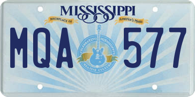 MS license plate MQA577