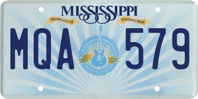 MS license plate MQA579