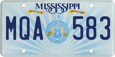 MS license plate MQA583