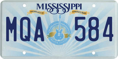 MS license plate MQA584