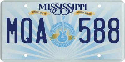 MS license plate MQA588