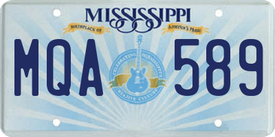 MS license plate MQA589