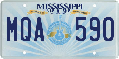 MS license plate MQA590