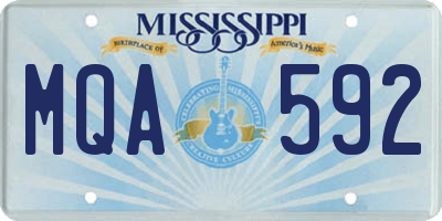 MS license plate MQA592