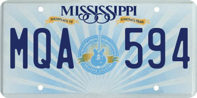 MS license plate MQA594