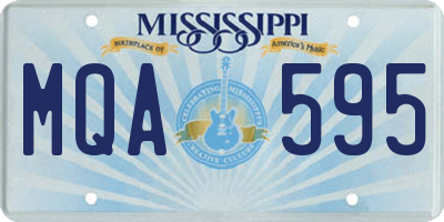 MS license plate MQA595