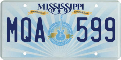 MS license plate MQA599