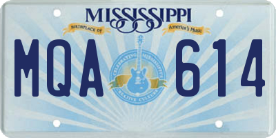 MS license plate MQA614