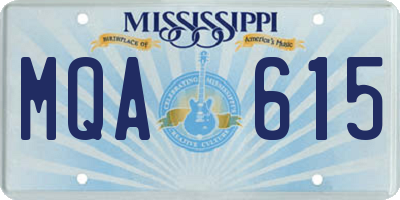 MS license plate MQA615