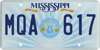 MS license plate MQA617