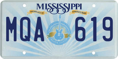 MS license plate MQA619