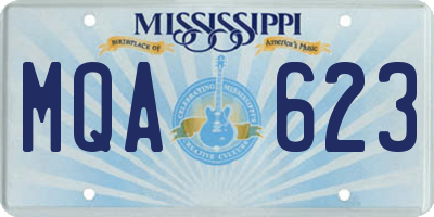 MS license plate MQA623