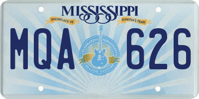 MS license plate MQA626