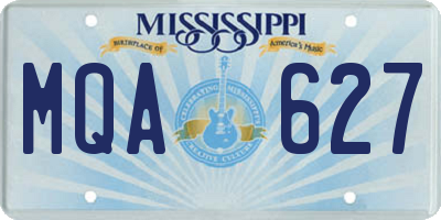 MS license plate MQA627