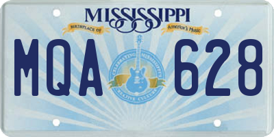 MS license plate MQA628