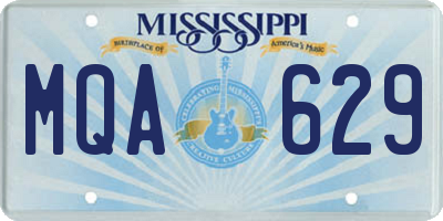 MS license plate MQA629