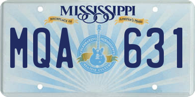 MS license plate MQA631