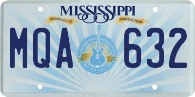 MS license plate MQA632