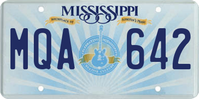MS license plate MQA642
