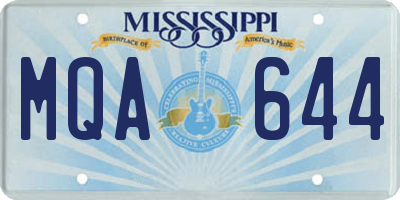 MS license plate MQA644