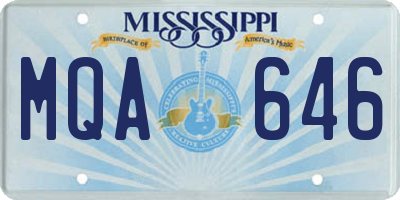 MS license plate MQA646