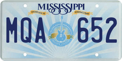 MS license plate MQA652