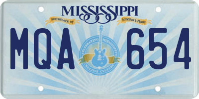 MS license plate MQA654